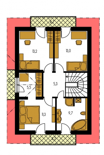 Floor plan of second floor - KOMPAKT 37